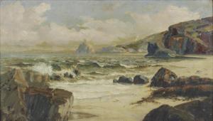 MINTON H.A,extensive beach scene with waves breaking upon the,19th century,Fellows & Sons 2018-08-06