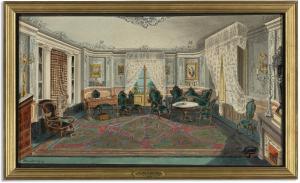 MINUTOLI JULIUS,A DRAWING ROOM WITH WITH GREEN CARPET AND UPHOLSTE,1859,Sotheby's 2011-10-18