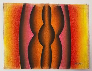 MIODRAG Dordevic 1936,Composition optique n°19 - Orange, rose et rouge,Eric Caudron FR 2024-04-03