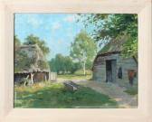 MIOLEE Adriaan 1897-1961,boerenschuren with wheelbarrow,Twents Veilinghuis NL 2016-01-09