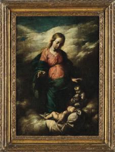 MIRADORI IL GENOVESINO Luigi 1610-1654,Madonna con Bambino e San Giovannino,Cambi IT 2023-06-27