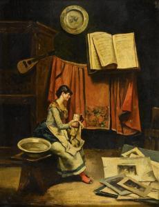 MIRALLES DARMANIN Enrique 1855-1900,Genreszene mit junger Frau,Wendl DE 2023-10-25