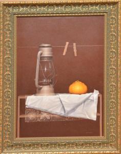 MIRANDA Hernan 1960,Still life oil lamp fruit,Hood Bill & Sons US 2016-11-29