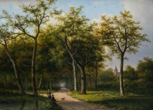 MIRANI Everadus Pagano 1810-1881,A park next to the castle,Venduehuis NL 2022-11-17