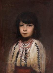 MIREA DEMETRESCU George 1852-1934,Child in Traditional Clothing,1882,Artmark RO 2023-03-28