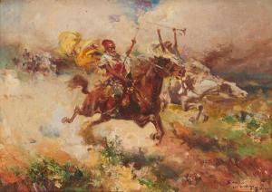 MIRO Joaquin 1849-1914,Arabian riders,John Moran Auctioneers US 2022-09-20
