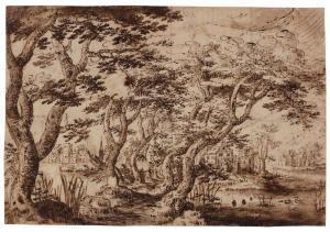 MIROU Anton 1578-1661,River landscape with a path through trees,Sotheby's GB 2024-01-31
