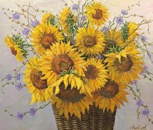 Mishov Andrei 1969,Sunflowers,Aspire Auction US 2018-06-02