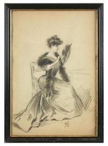 MISTI Ferdinand Mifliez 1865-1923,Jeune femme à son ouvrage,Tradart Deauville FR 2021-12-30