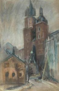 MITARSKI Wilhelm 1879-1923,Kościół Mariacki w Krakowie,1920,Sopocki Dom Aukcjny PL 2023-05-17