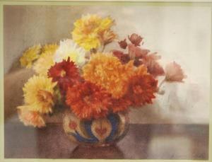 MITCHELL Ernest Gabriel 1859,Chrysanthemums,Fieldings Auctioneers Limited GB 2018-05-19