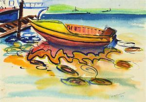 MITCHELL Janet 1912-1998,Untitled - Holiday Boat,1950,Levis CA 2024-03-09