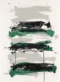 MITCHELL Joan 1925-1992,Champs (Black, Gray and Green),1991-92,Swann Galleries US 2022-05-12