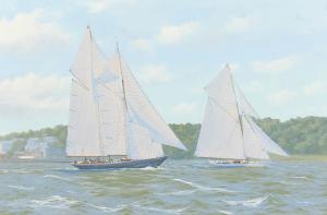 Mitchell Ron Charles,A view of vintage yachts Racing off the Isle of Wi,John Nicholson 2021-08-11
