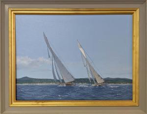 Mitchell Ron Charles 1960,Sailing Yachts Mariquita and Tuiga off the coast ,Lots Road Auctions 2023-01-08