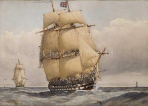 MITCHELL William Frederick 1845-1914,A 74-Gun Ship-of-the-line, about 1794;,1760,Charles Miller Ltd 2023-04-25
