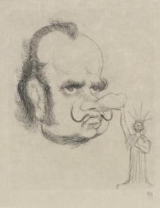 MITELBERG Louis 1919-2002,Caricature de Nixon,Art Richelieu FR 2017-05-22