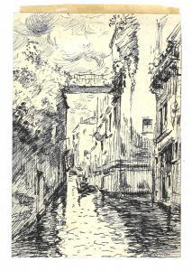 MITI ZANETTI Giuseppe 1859-1929,Veduta di canale veneziano,Gliubich Casa d'Aste IT 2023-12-19