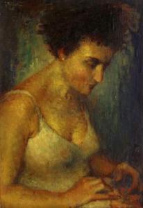 MITLER Józef 1900,Jeune femme en buste,1968,Blanchet FR 2009-06-25