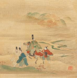 MITSUSADA Tosa 1738-1806,a scene from chapters of Genji monogatari (The T,18th-19th century,Bonhams 2021-11-04