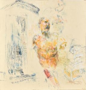 MITSUUSHI Kei 1948-2011,Autoportrait en buste jaune,Osenat FR 2023-03-19