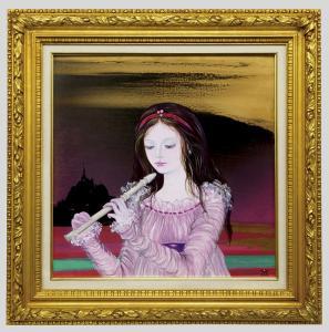 miyashita Yoshiko,A GIRL PLAYING AN INSTRUMENT,New Art Est-Ouest Auctions JP 2008-03-08