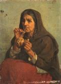 MOCHI Giovanni 1829-1892,DONNA CHE BEVE MATE,1881,Pandolfini IT 2018-11-13