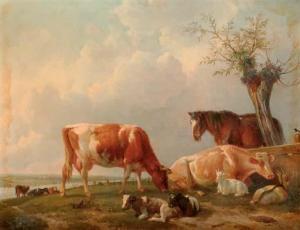 Mock Jhr Johannes 1800-1884,Spring: cattle resting by a river,Christie's GB 2007-01-30