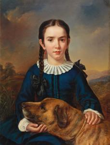 MODELL Elisabeth,Portrait of the Baroness Trent-Turcati with Dog,Palais Dorotheum 2015-09-17