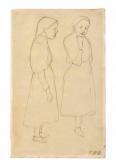 MODERSOHN BECKER Paula 1876-1907,Zwei stehende Mädchen,Historia Auctionata DE 2019-10-18