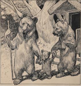 MOE Louis 1857-1945,A family of bears on a walk,Bruun Rasmussen DK 2024-02-19