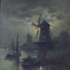 MOERENHOUT Edward 1801-1893,Dutch canal view,Amberes BE 2022-01-24