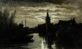 MOERENHOUT Edward 1801-1893,Moonlit Canal,1880,Skinner US 2020-01-23
