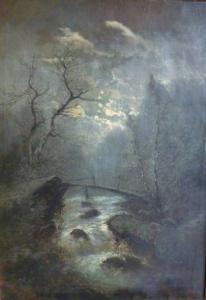 MOERENHOUT Edward 1801-1893,Ruisseau au clair de lune,1865,Millon & Associés FR 2021-06-06