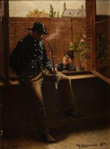 MOERMAN Johannes Lodewijk,La conversation avec le fumeur de pipe,1894,Campo & Campo 2021-06-01