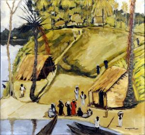 MOEYENS Joseph 1899-1955,Village africain,Galerie Moderne BE 2010-06-22