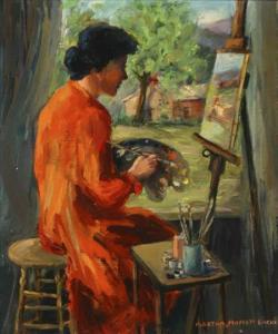 MOFFETT BACHE martha 1893-1983,The Red Smock (Self-Portrait),Weschler's US 2007-04-21