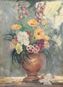 MOFFETT Louis,still life study of a vase of flowers,1930,Denhams GB 2016-09-28