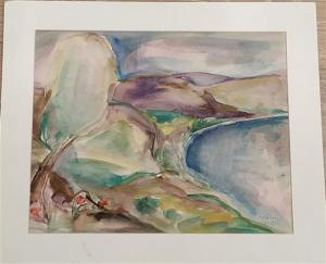 MOHAR Raphael 1906-1962,Spring in Lake Tiberias (from the Arbel),1950,Matsa IL 2019-12-18
