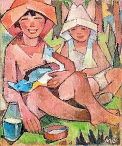 MOHI Sandor 1902-1974,Sunbathing children,Nagyhazi galeria HU 2019-05-29