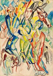 MOHR Alexander 1892-1974,Untitled (Figuren vor Stadt),1919,Van Ham DE 2020-06-10