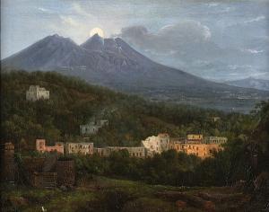 MOHR Louise 1800-1800,Mount Vesuvius with a village and ruins in the for,Sotheby's GB 2003-10-29