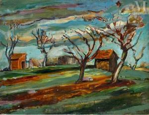 MOISSET Raymond 1906-1994,Paysage aux arbres et maisons,Millon & Associés FR 2024-01-25