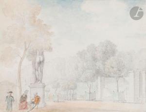 MOITTE Alexandre 1750-1829,Vue animée du jardin des Tuileries,Ader FR 2023-03-20