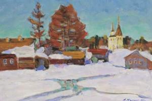 MOKROW Nicolaï 1926-1996,Paysage de neige,Chevau-Legers Encheres Martin-Chausselat FR 2009-06-21