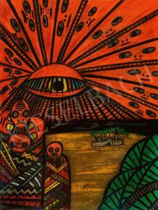 MOKRY MÉSZAROS Dezsö,Glowing Sun-Eye on a Strange Planet (Serie IV Myst,1916,Kieselbach 2018-10-07