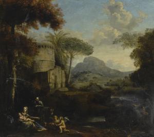 MOLA Pier Francesco 1612-1666,LANDSCAPE WITH THE REST ON THE FLIGHT INTO EGYPT,Sotheby's 2018-05-22