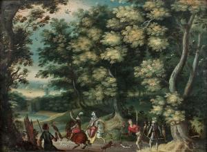 MOLANUS Mattheus 1590-1645,Chasse au faucon en lisière de forêt,Daguerre FR 2024-03-22