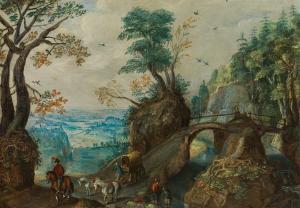 MOLANUS Mattheus,Waldlandschaft mit Brücke und Pferdewagen,im Kinsky Auktionshaus 2022-06-28