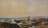 MOLE John Henry,A Coastal Scene, with a Figure Fishing in the Rock,John Nicholson 2019-12-18